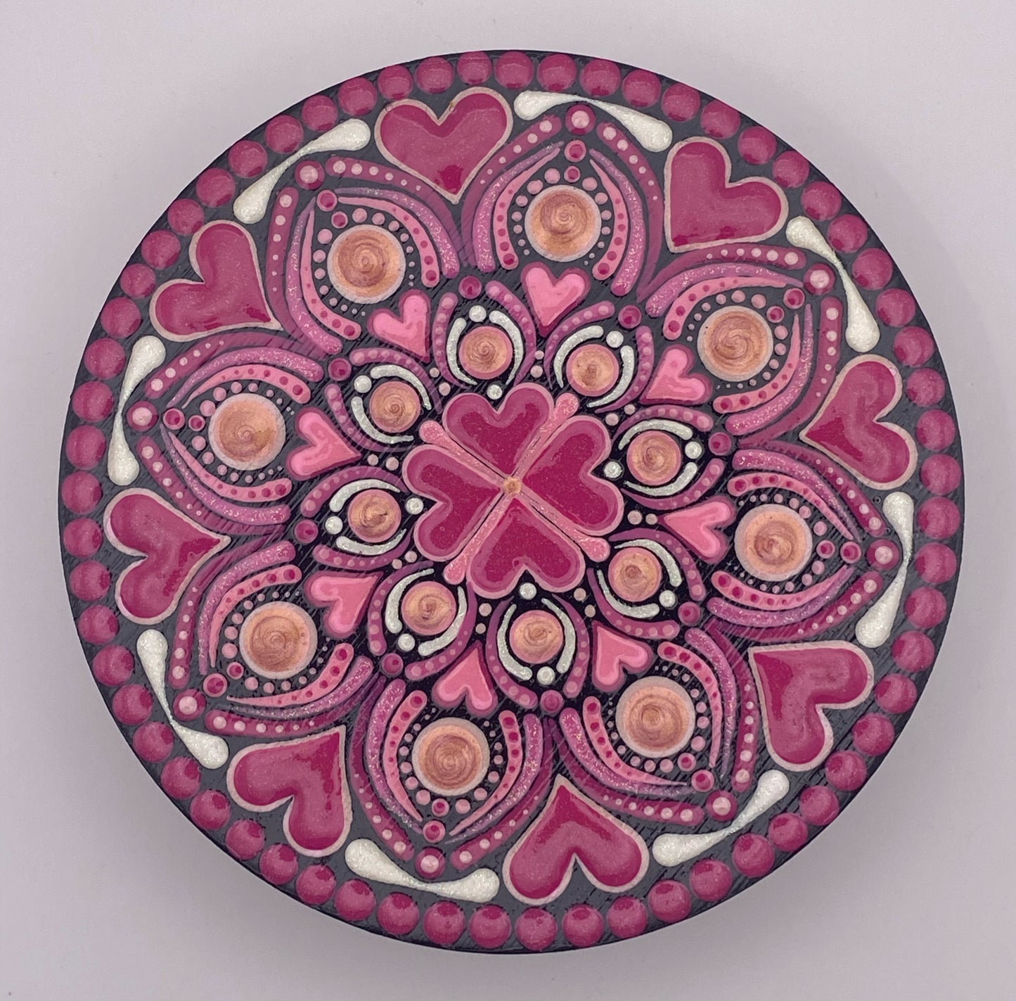 20.3 Pink Heart Glass Storage Container