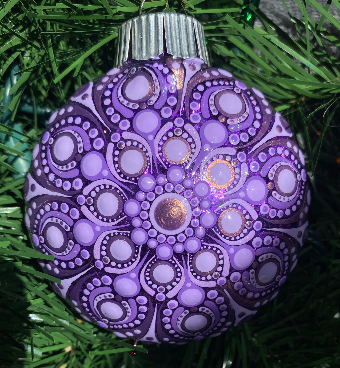 3" Purple Glitter Ornament