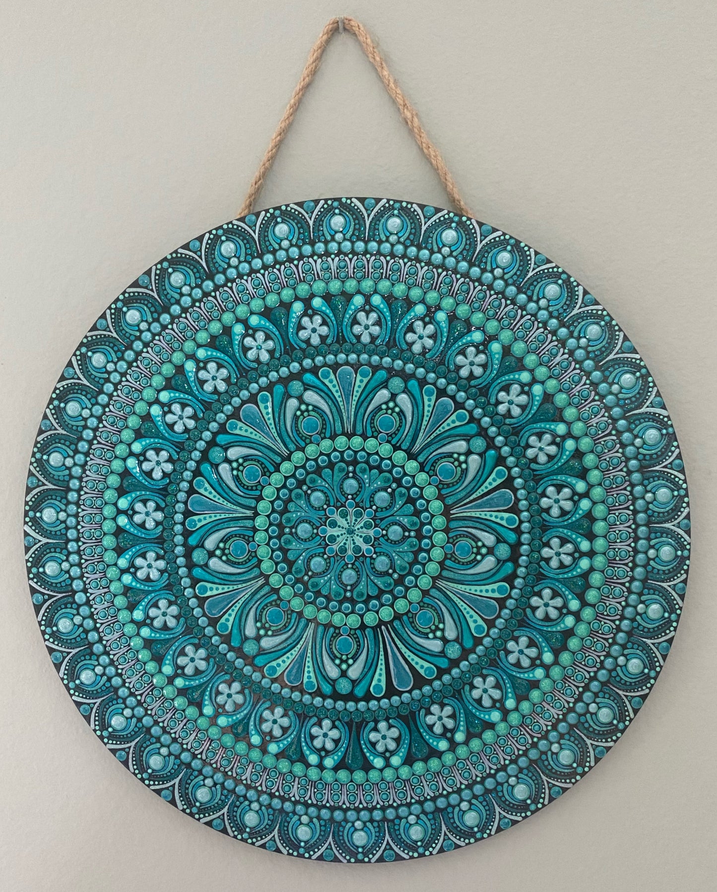 12" Teal Wood Round