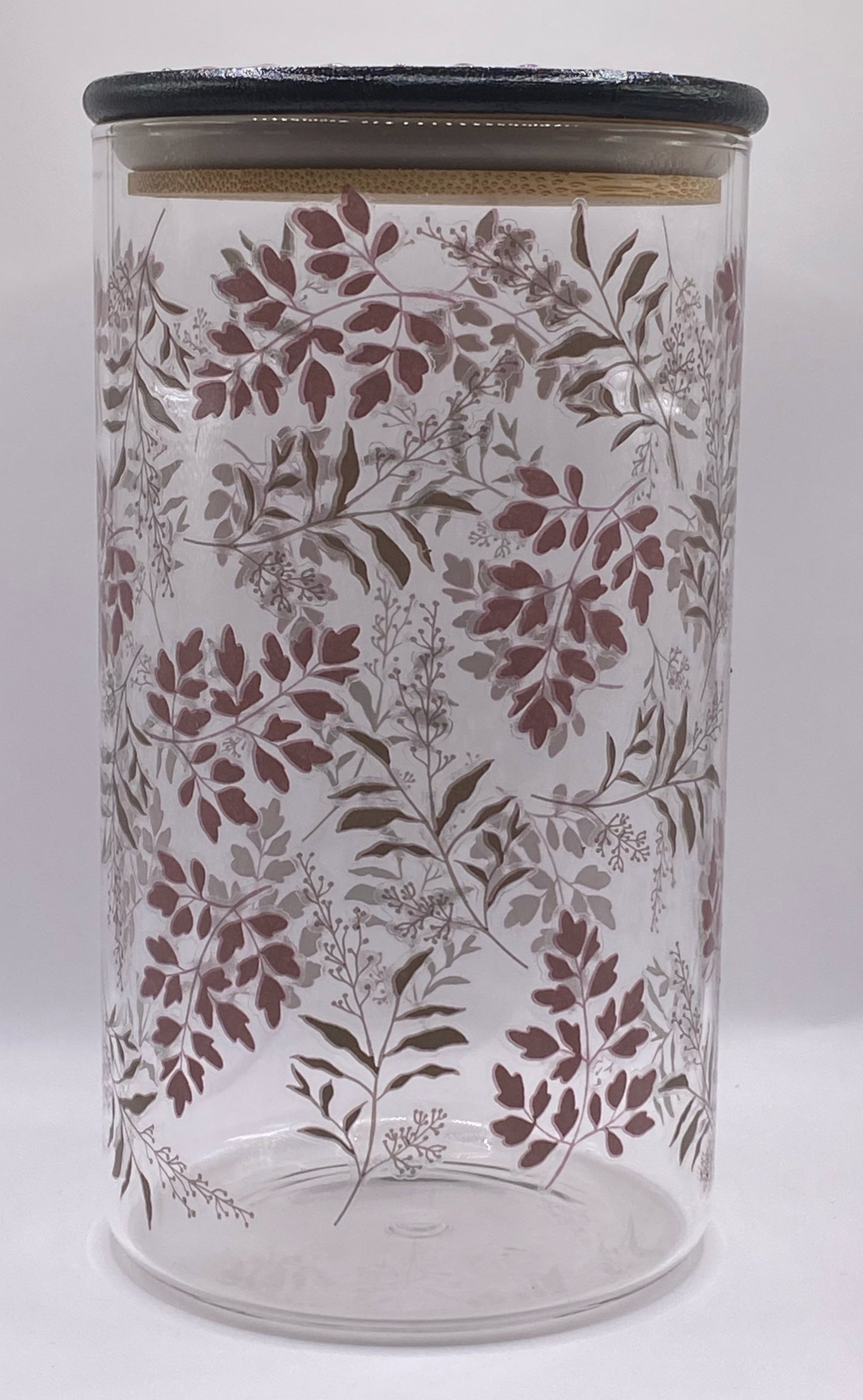 27 oz Leaf Glass Storage Container