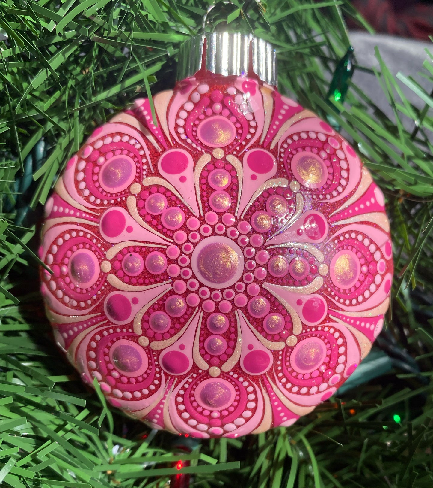 3" Pink Glitter Ornament