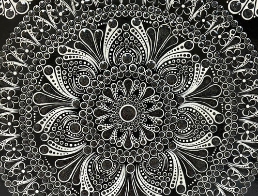 8" x 8" Black & White Wood Canvas