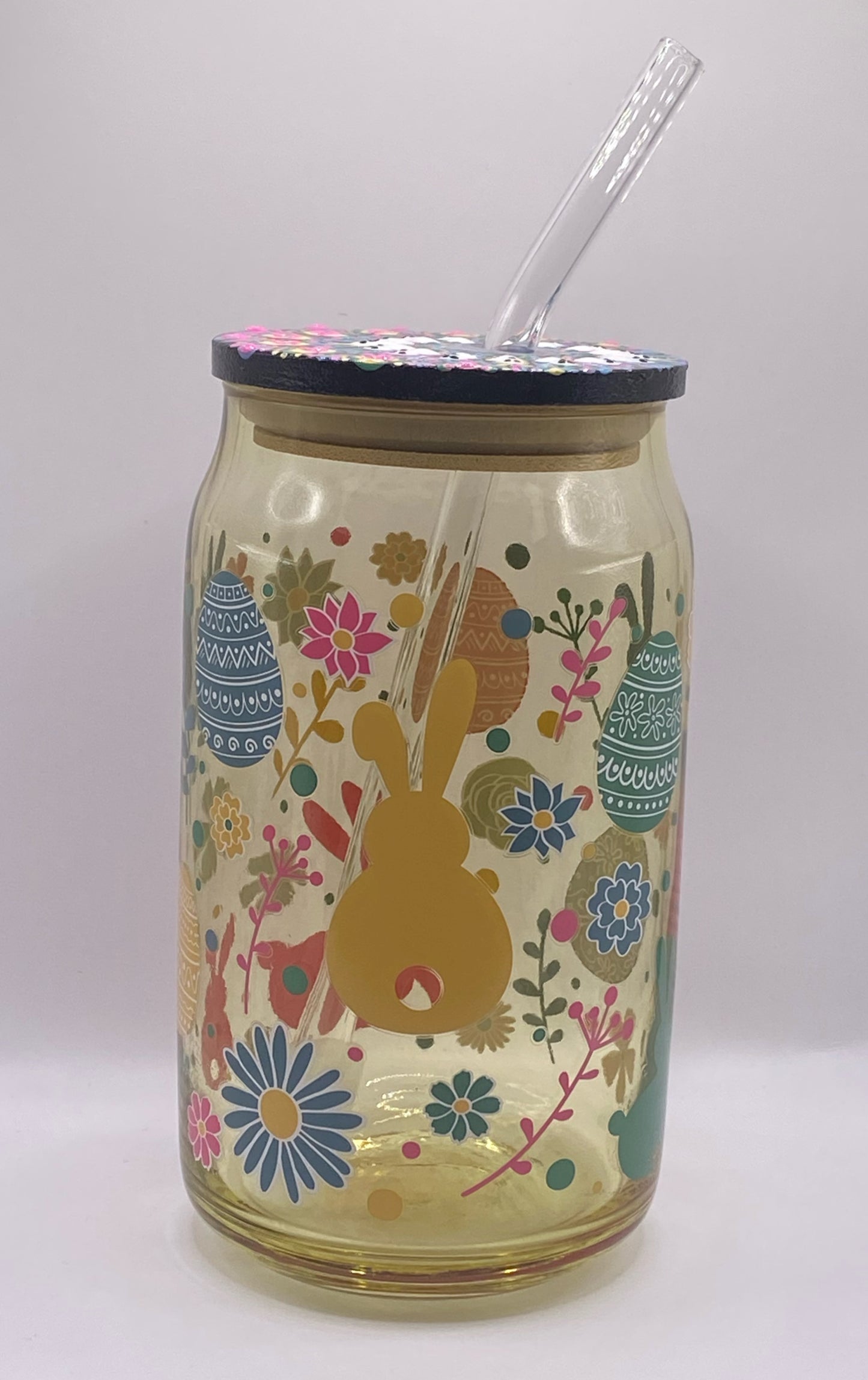 16 oz Spring Bunny Can Glassware