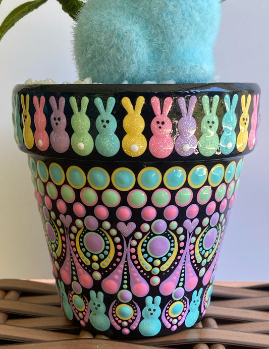 Blue Bunny Pot
