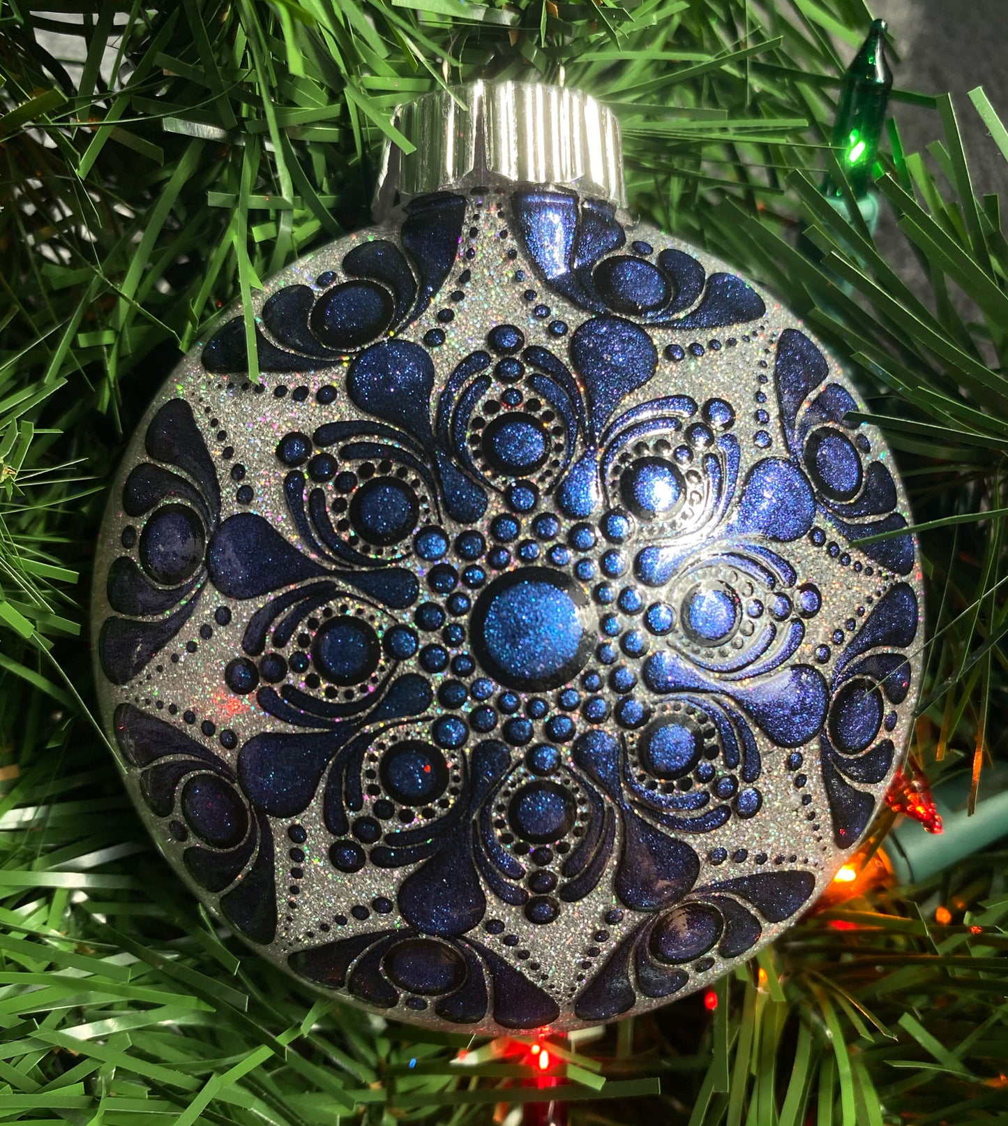 3" Green, Blue & Purple Color Shift Glitter Ornament