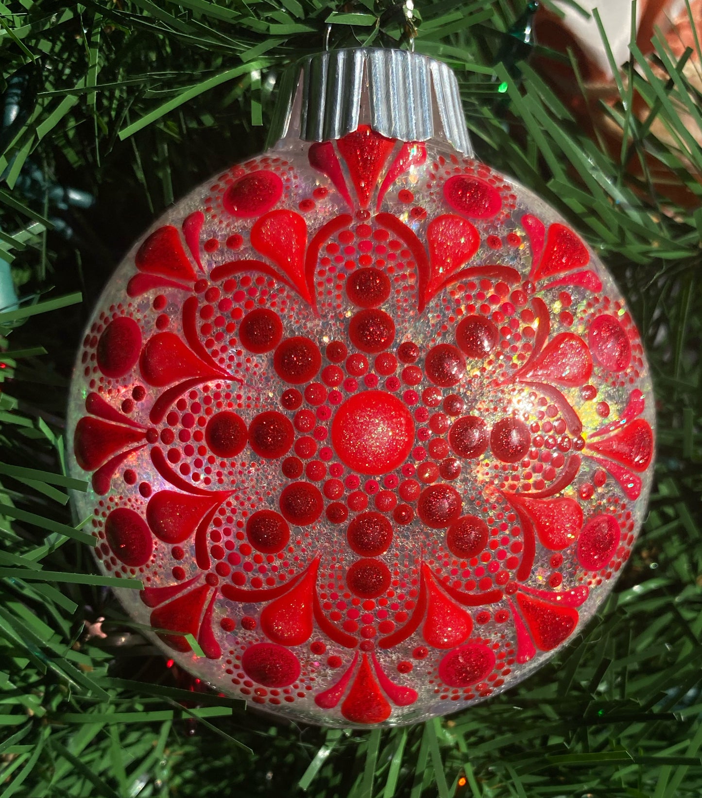 3" Red Glitter Ornament