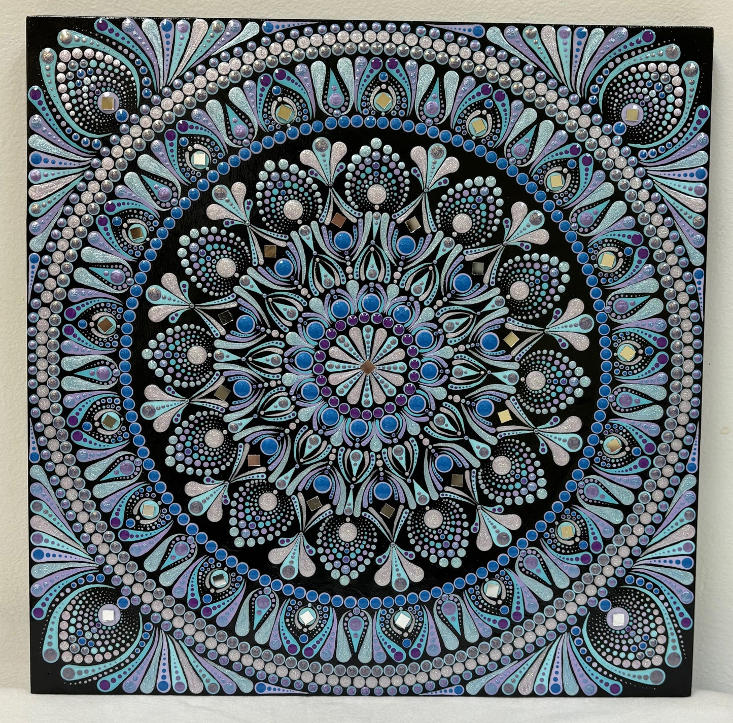 12" Blue & Purple Wood Canvas