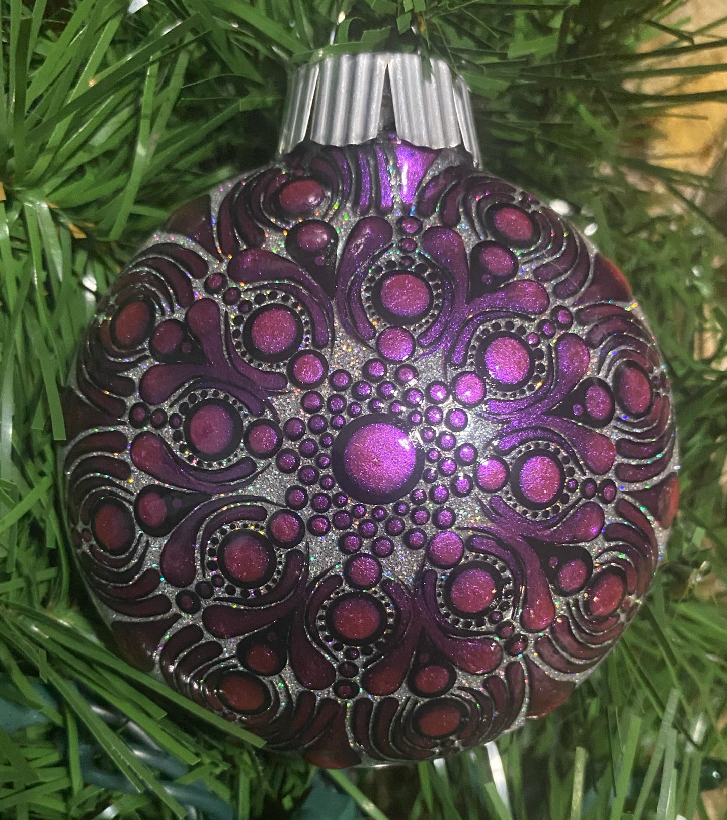 3" Pink to Purple Color Shift Glitter Ornament