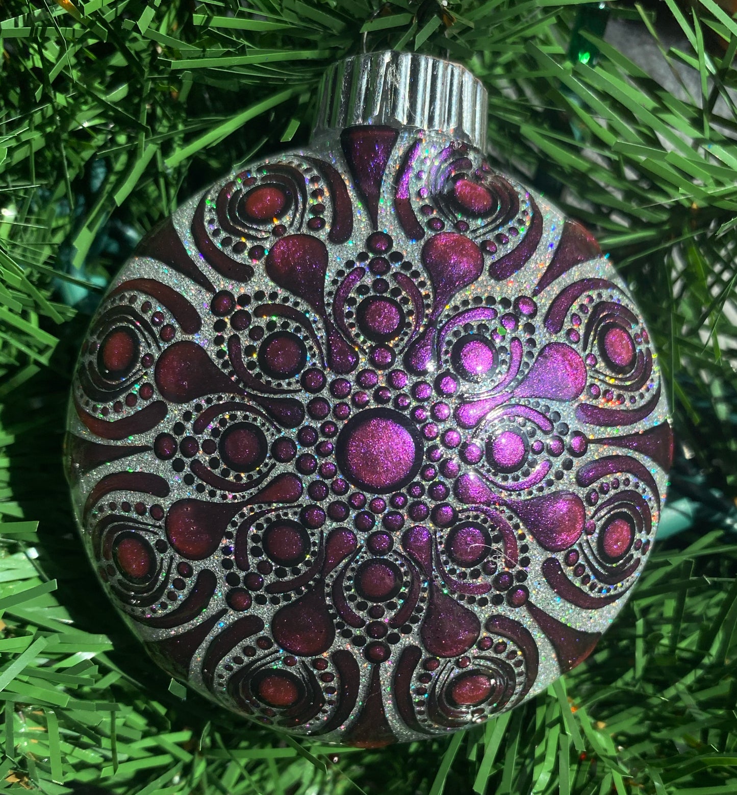 3" Purple to Pink Color Shift Glitter Ornament