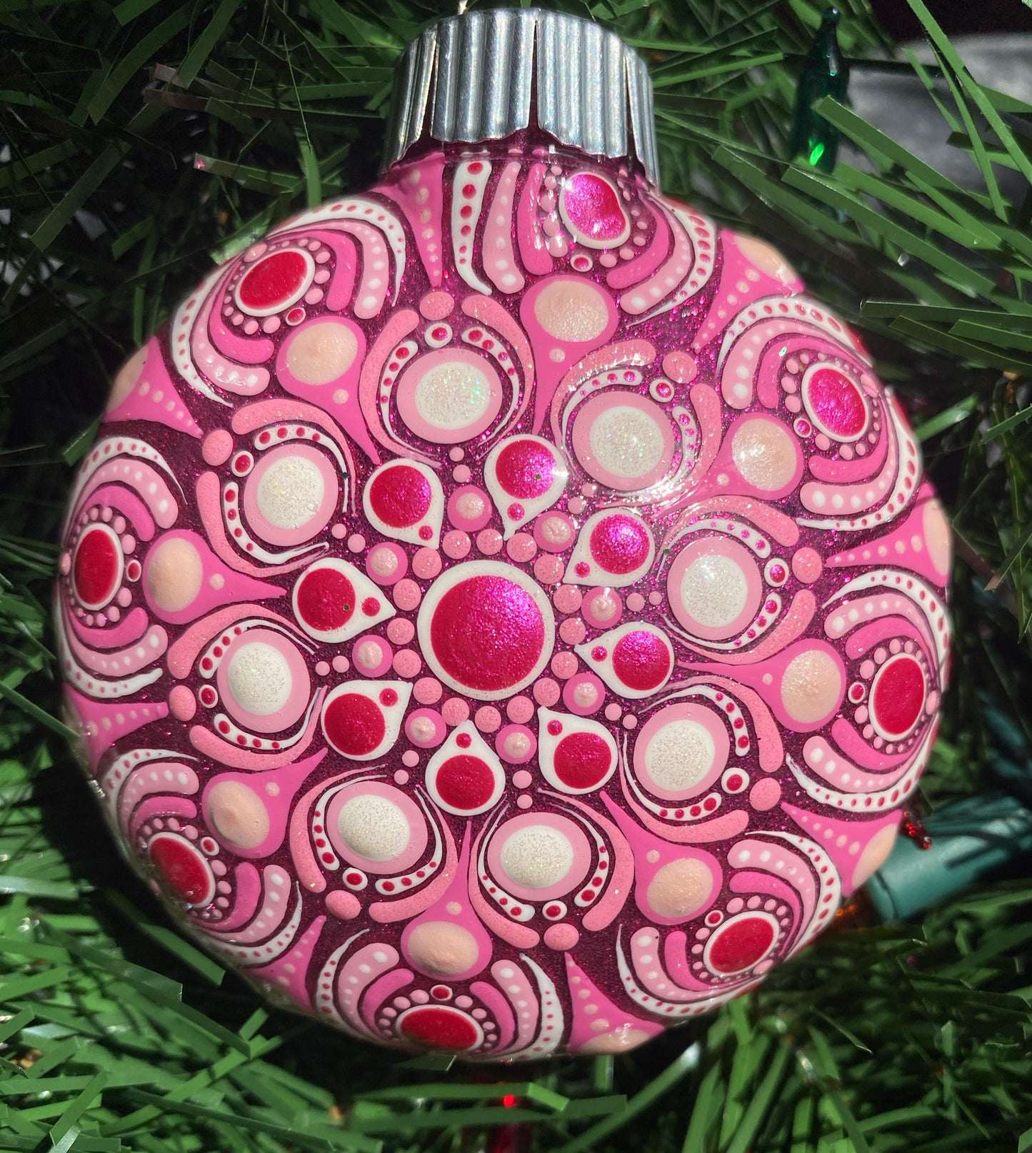 3" Pink Glitter Ornament