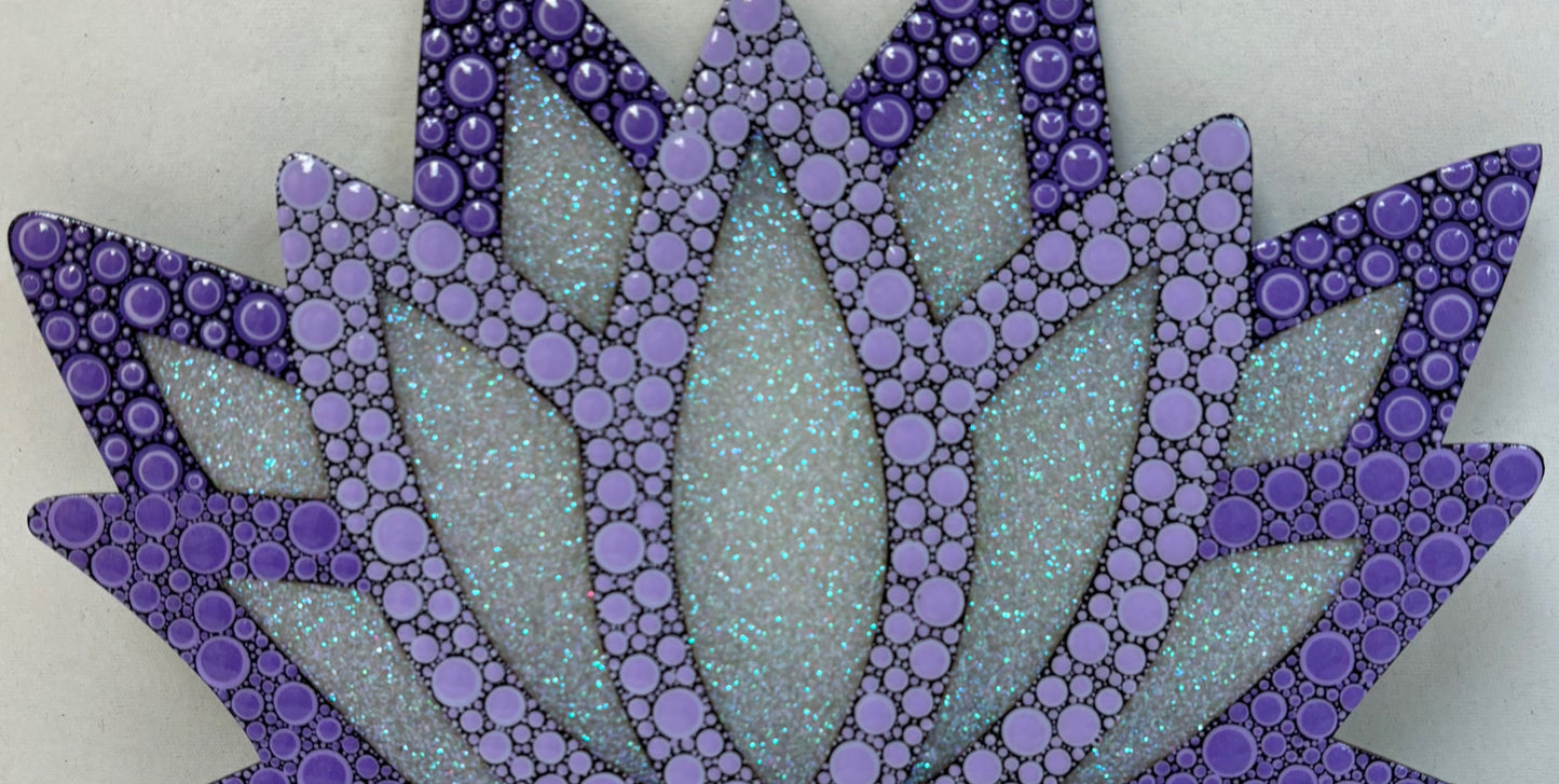 8" Purple Lotus Flower