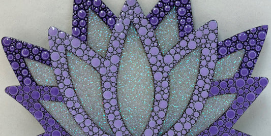 8" Purple Lotus Flower