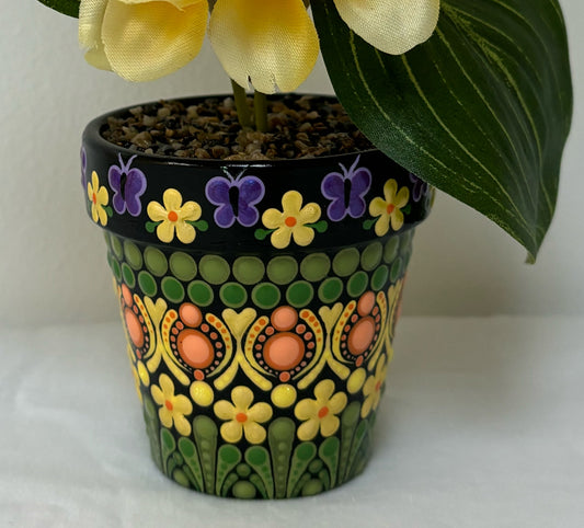 Yellow Floral Pots