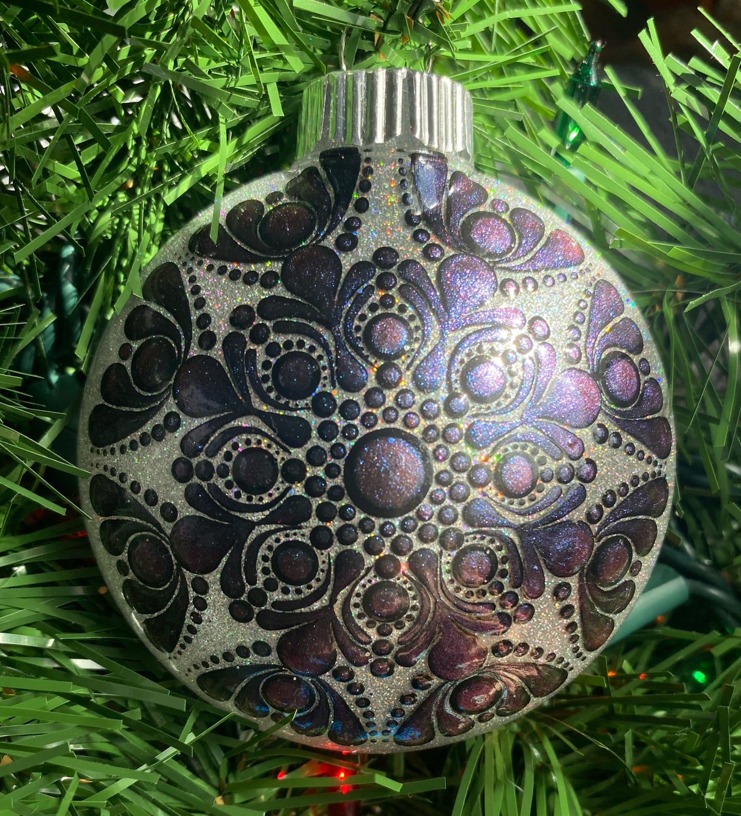 3" Purple to Blue Color Shift Glitter Ornament