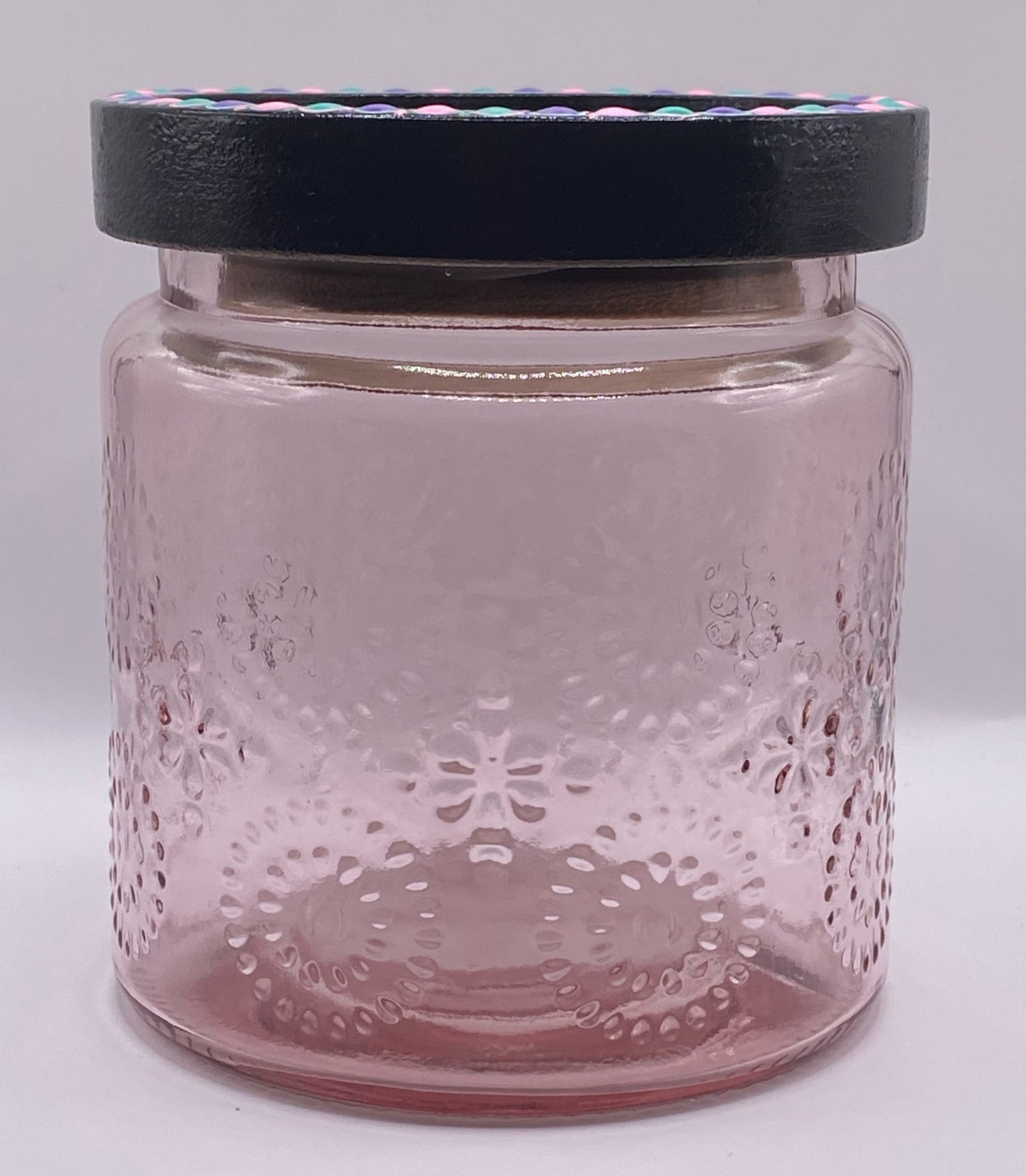 16.9 oz Pink Glass Storage Container