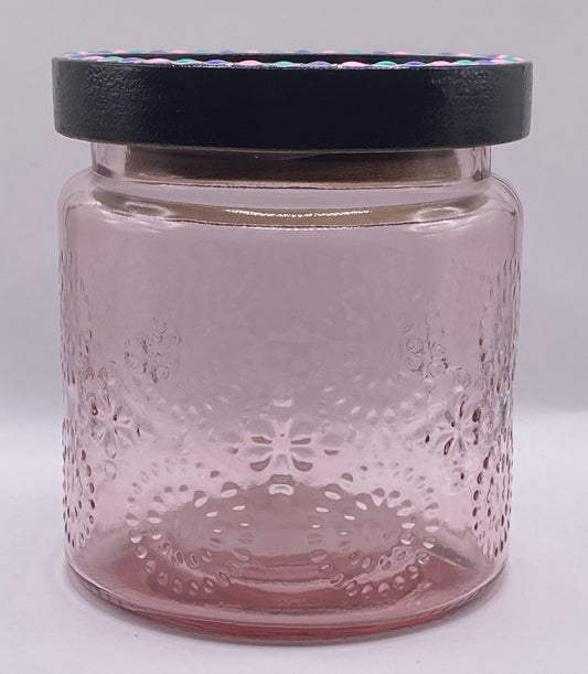16.9 oz Pink Glass Storage Container