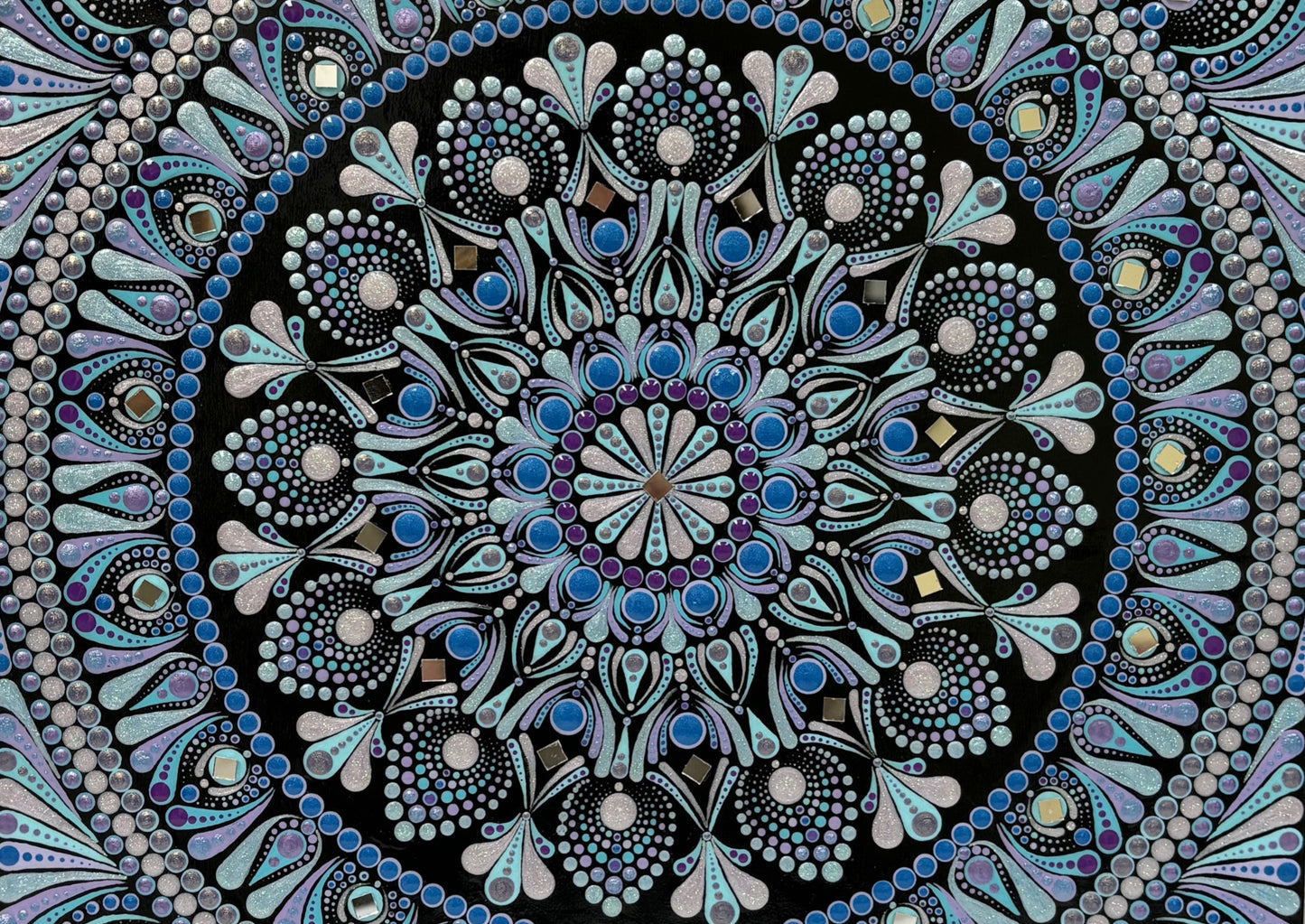 12" Blue & Purple Wood Canvas