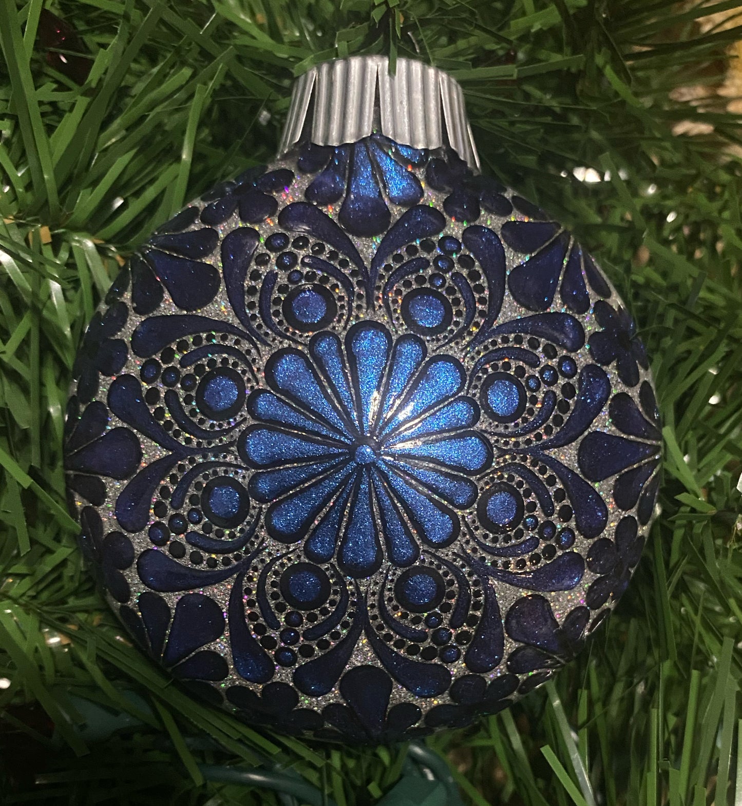 3" Blue to Purple Color Shift Glitter Ornament