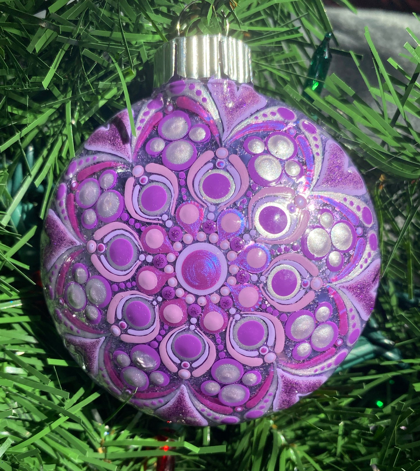 3" Purple Glitter Ornament