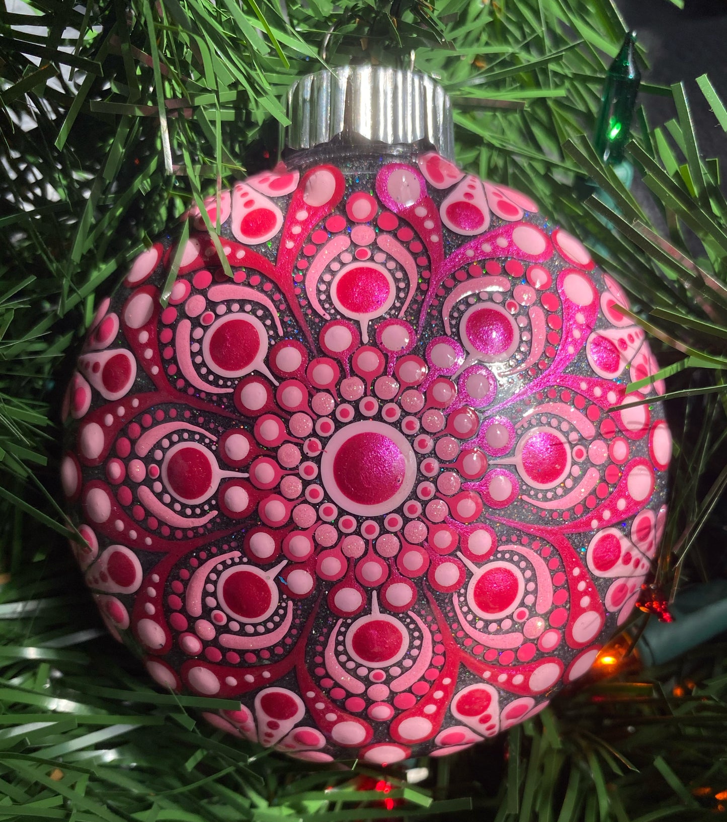 3" Pink Glitter Ornament