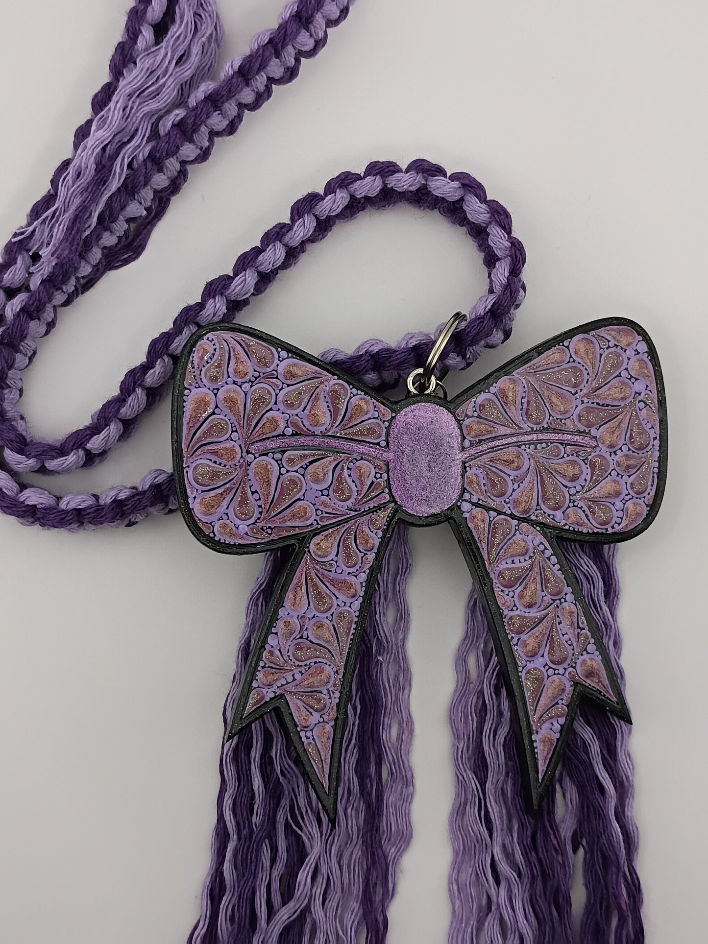 Purple Bow Car Charm