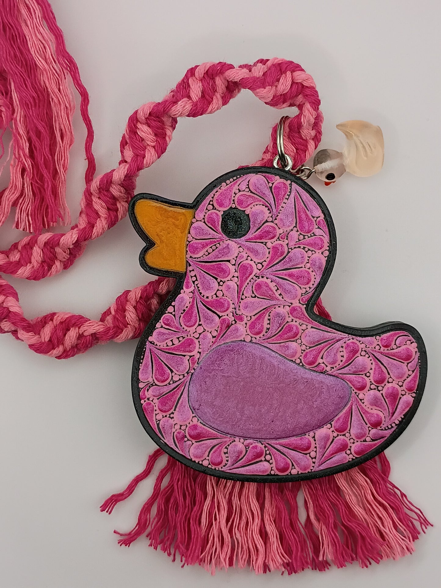 Pink Rubber Ducky Car Charm