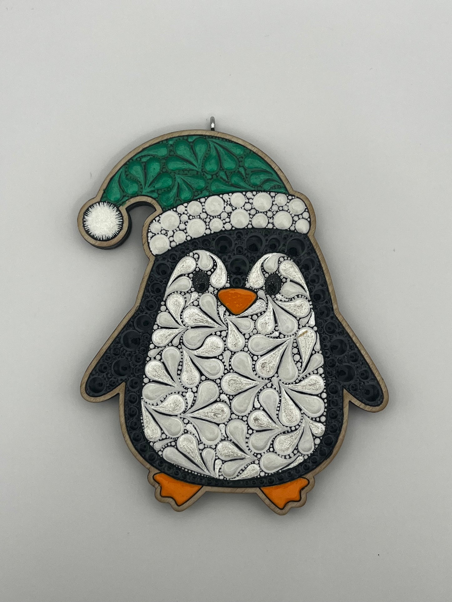 4" Green Penguin Ornament