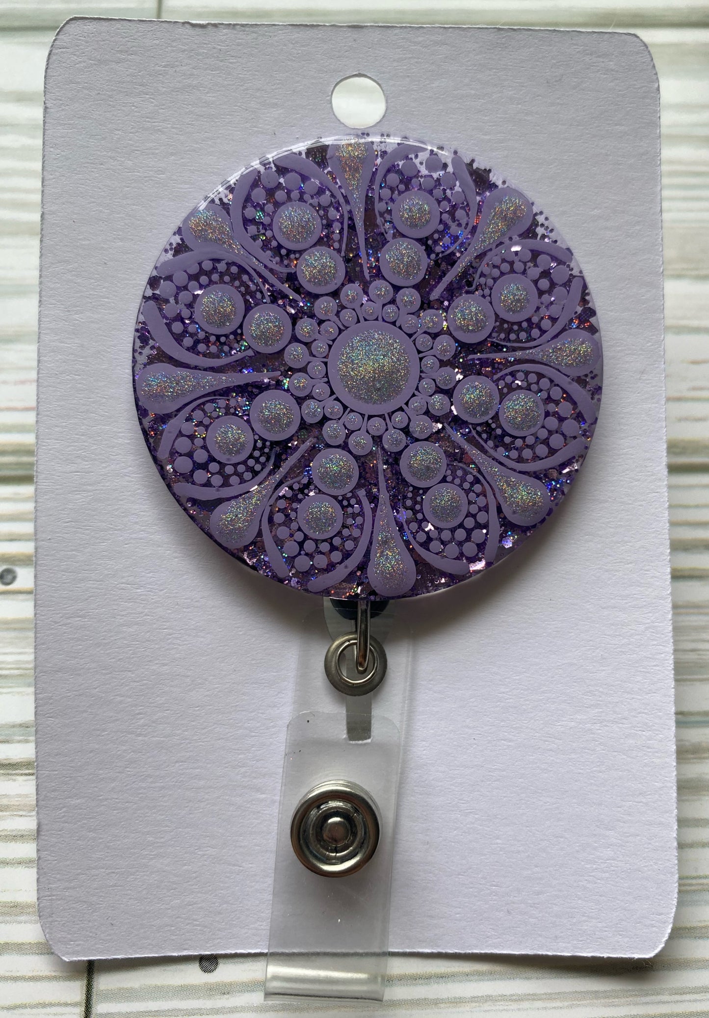 Purple Glitter Badge Reel
