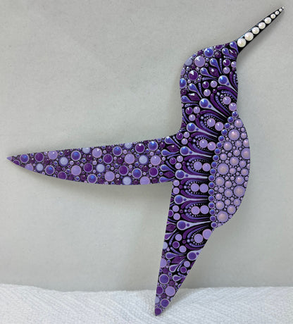 8" Purple Hummingbird Wall Decor