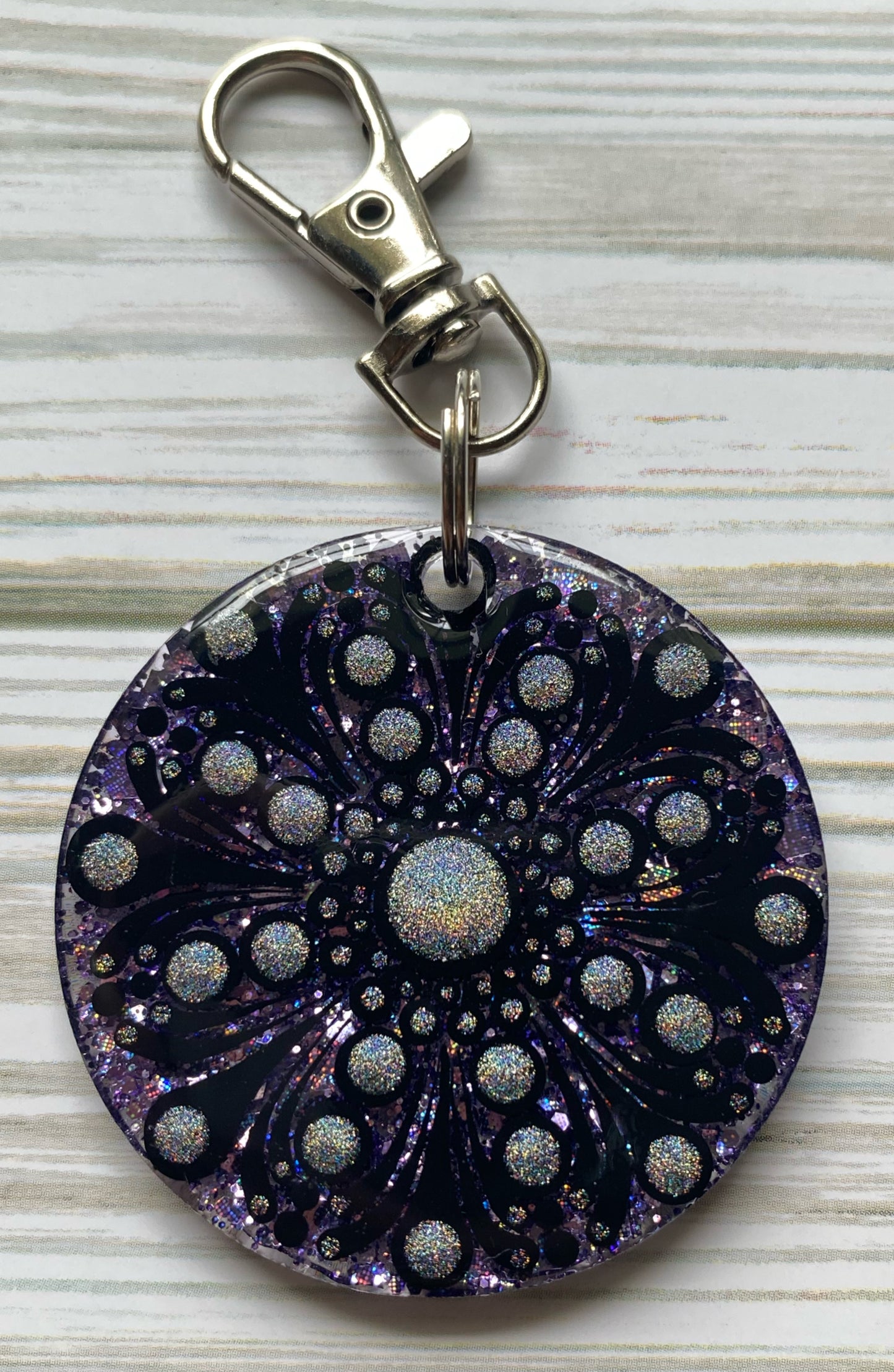 Black Glitter Keychain