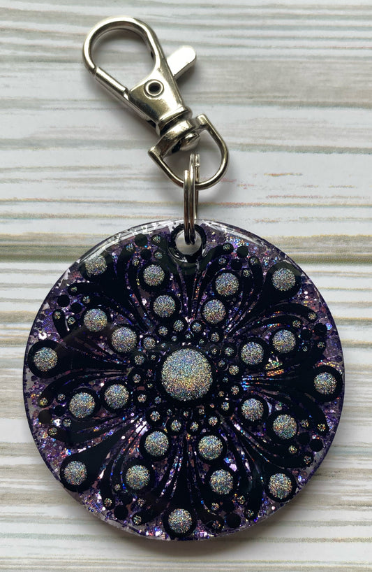 Black Glitter Keychain