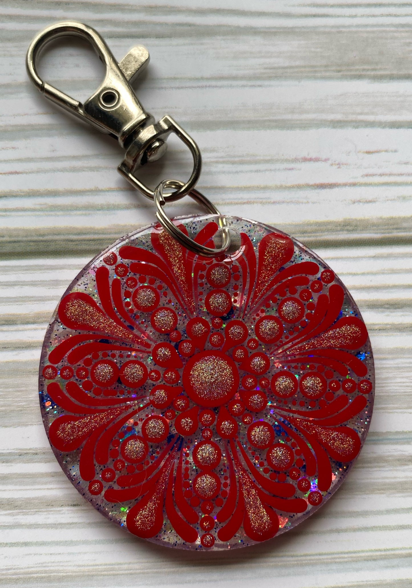 Red Glitter Keychain