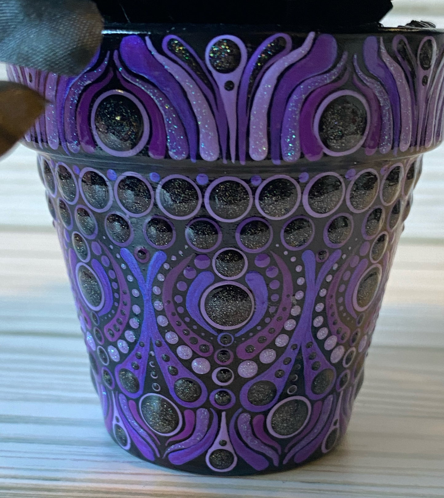 Purple Floral Pot