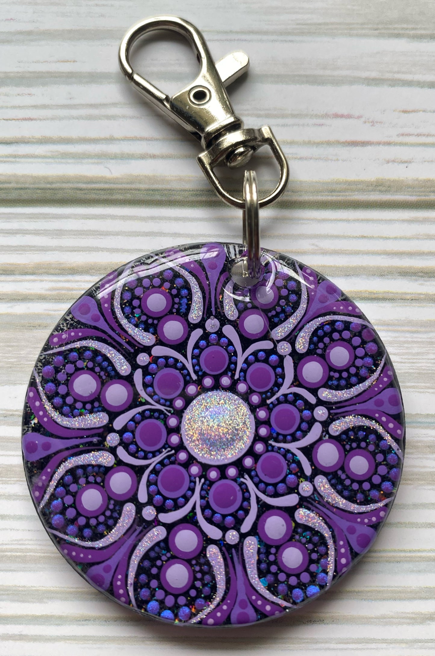 Purple Glitter Keychain