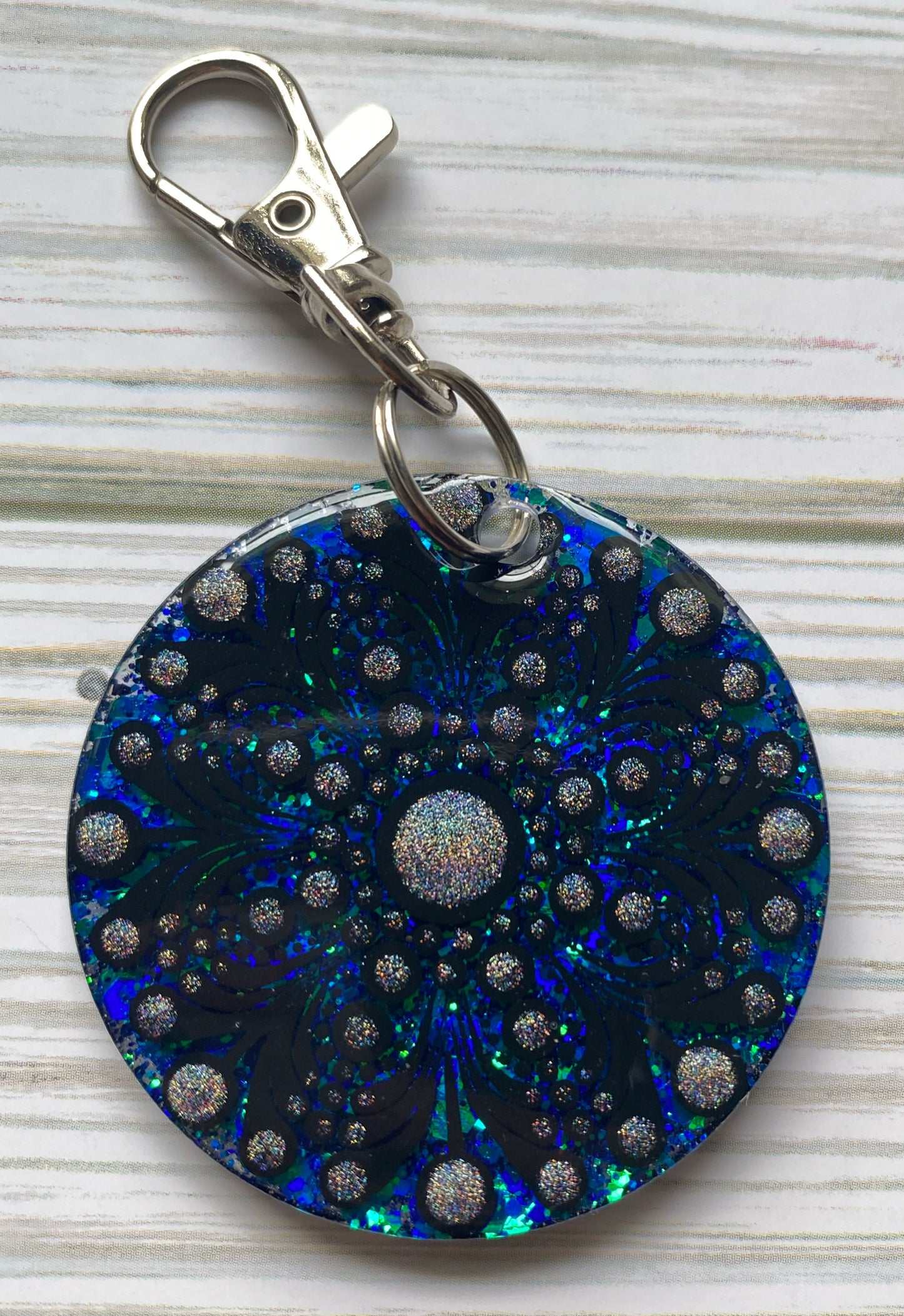 Black Glitter Keychain