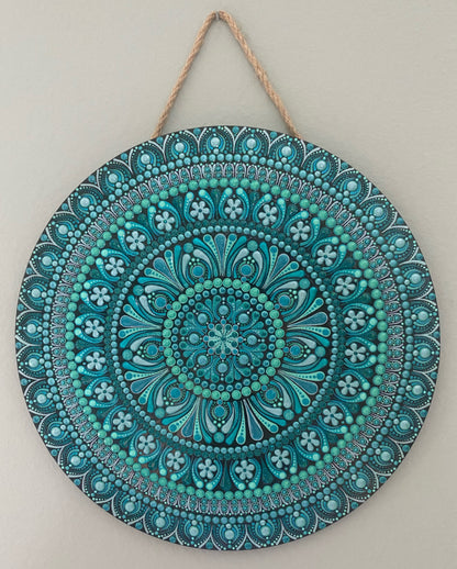 12" Teal Wood Round