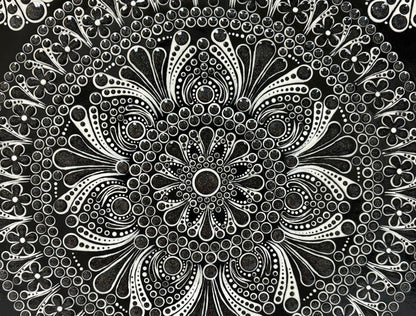 8" x 8" Black & White Wood Canvas