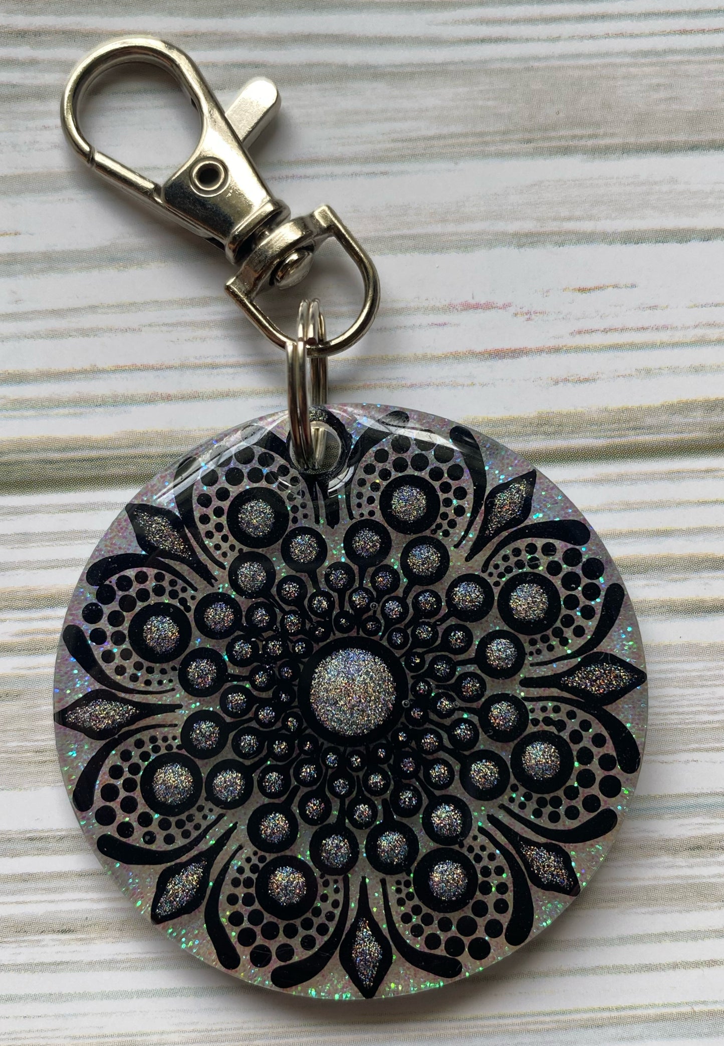 Black Glitter Keychain