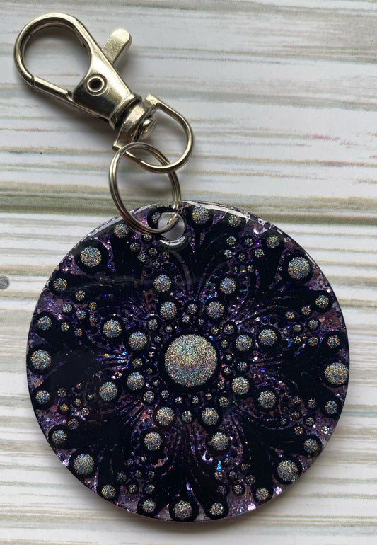 Black Glitter Keychain