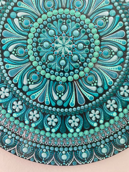 12" Teal Wood Round