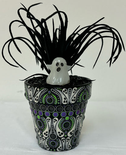 Glow-in-the-Dark Halloween Floral Pots