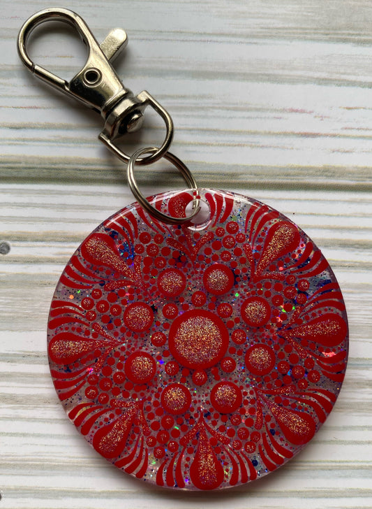 Red Glitter Keychain