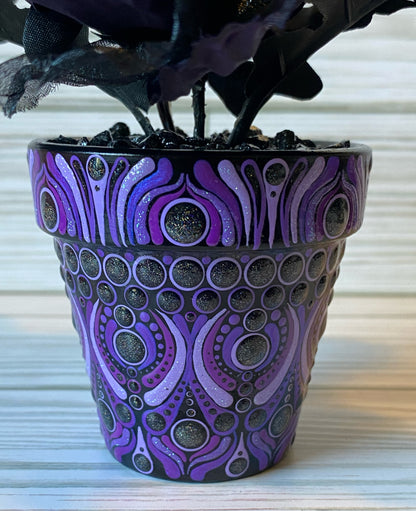 Purple Floral Pot