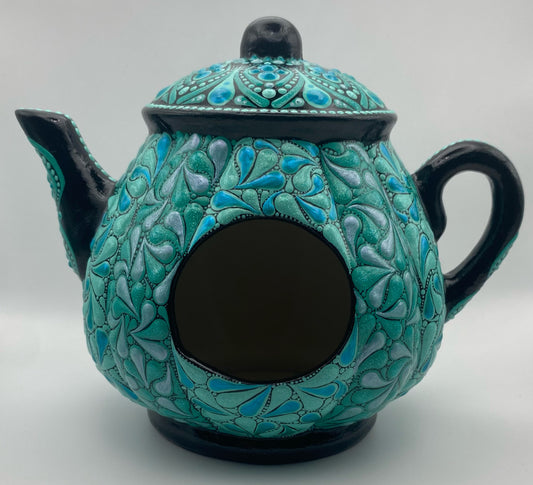 Teal Teapot Birdhouse