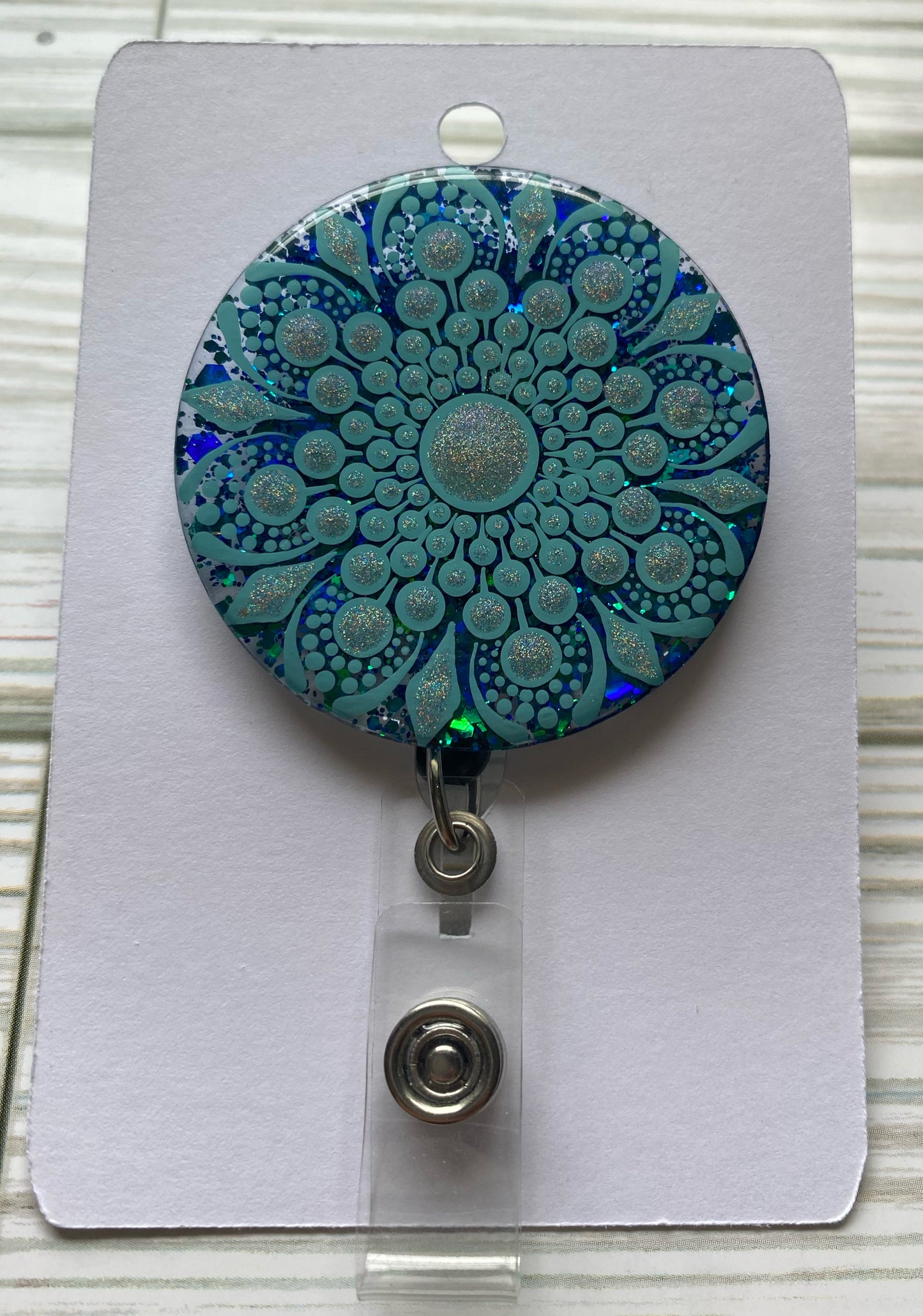 Blue Glitter Badge Reel