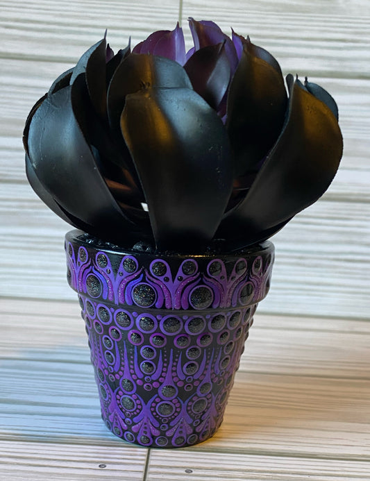 Purple Floral Pot