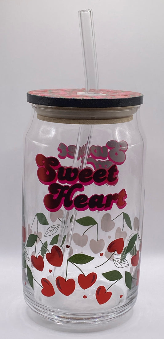 16 oz. Red Hearts Glassware