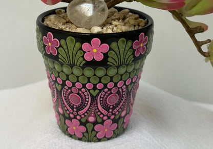 Pink Quartz Floral Pots