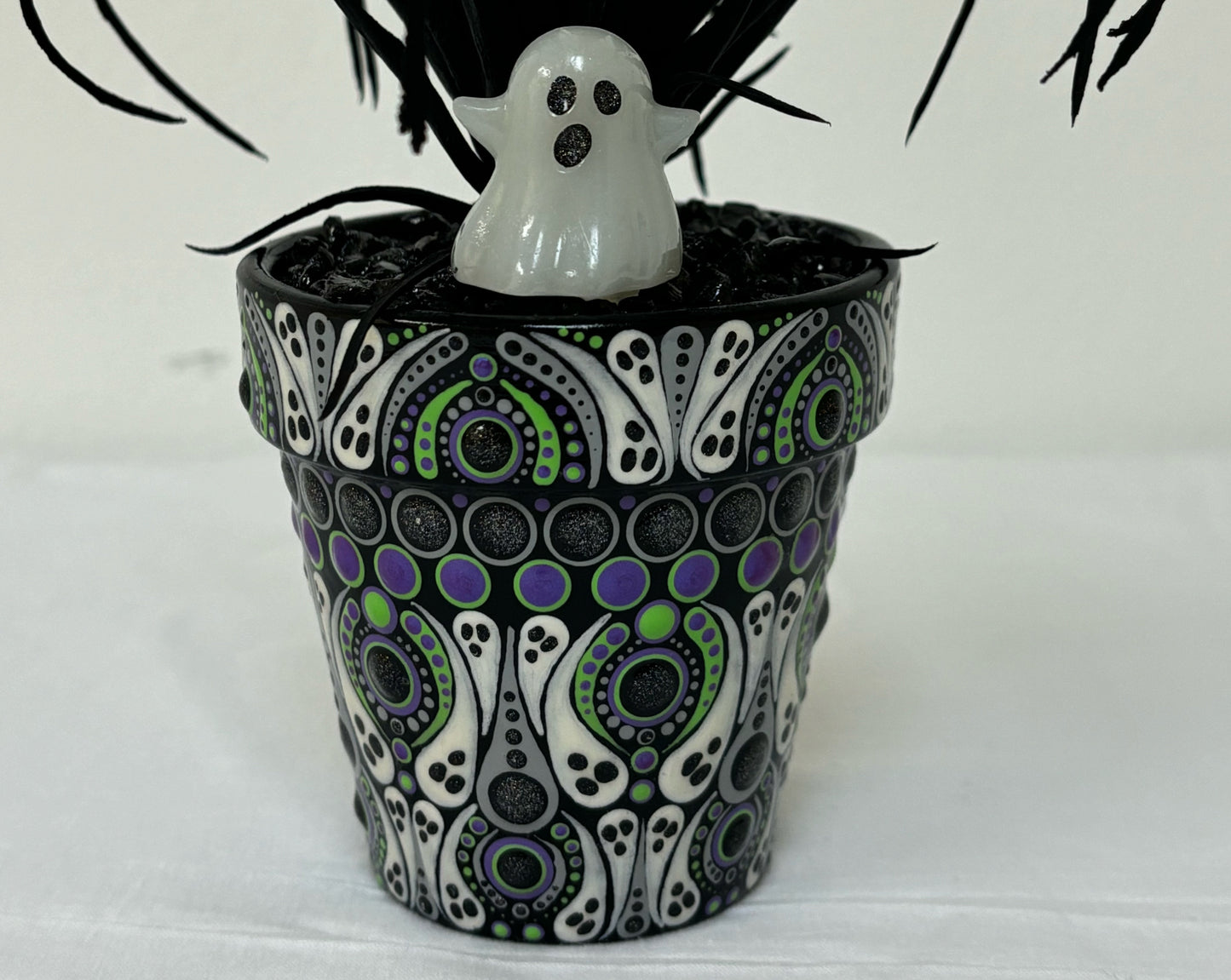 Glow-in-the-Dark Halloween Floral Pots