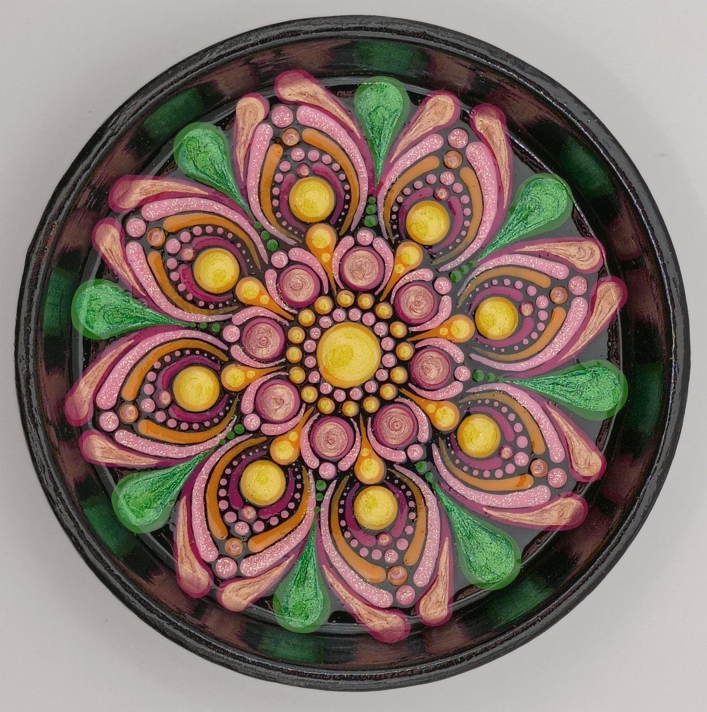 3.3" Pink Orange Trinket Dish